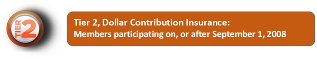 Tier 2, Dollar Contribution Insurance, members participating on or after September 1, 2008